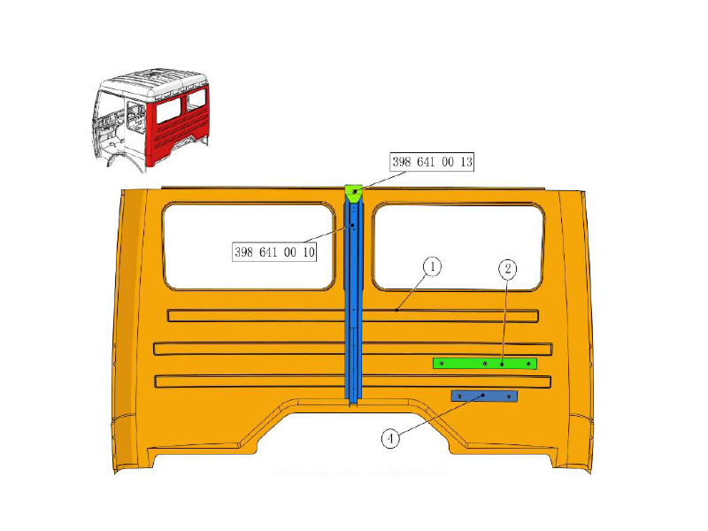 Beiben Upper Rear Enclosure Assembly