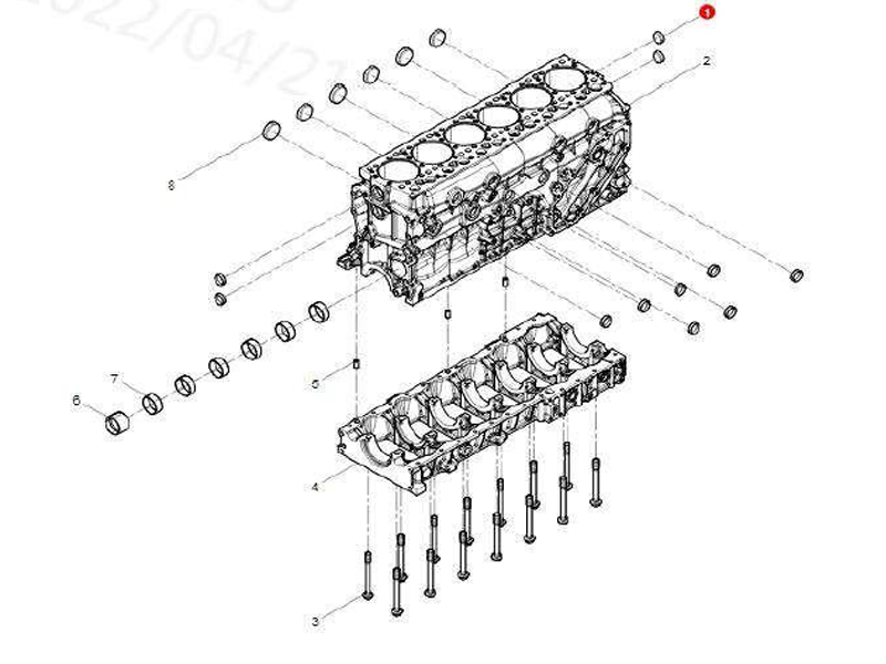 FAW Engine Aseembly-Crankcase Pre-Assembly
