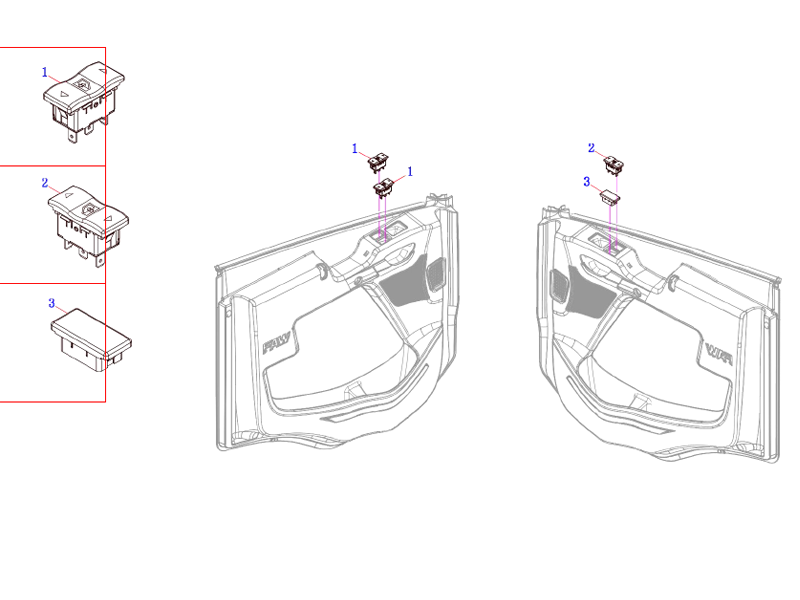 FAW Glass Lifter Control Switch Assembly