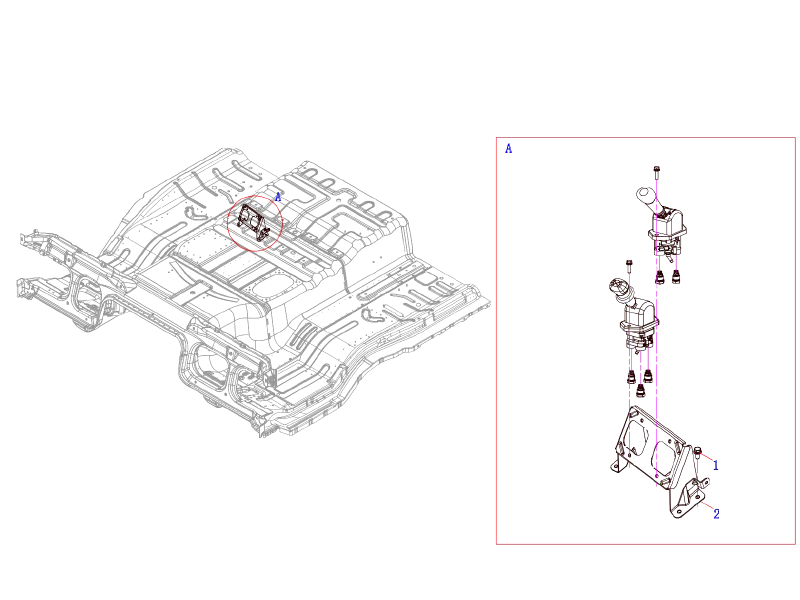 FAW Hand Brake Valve Bracket Assembly