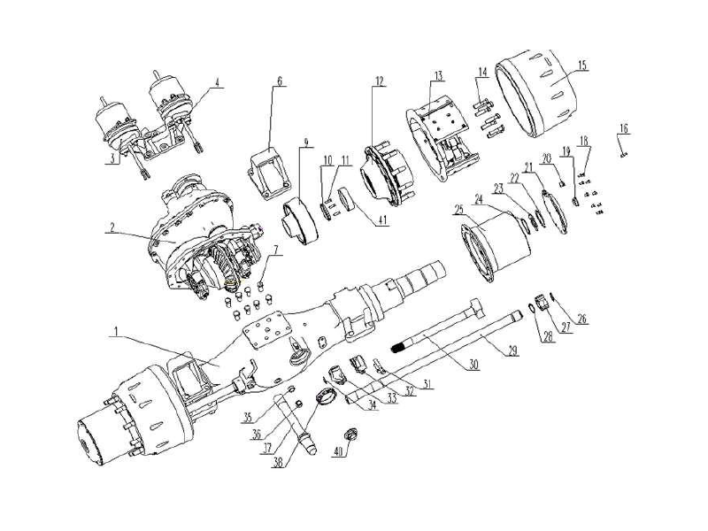 FAW Intermediate Axle Assembly-Intermediate Axle Housing Assembly