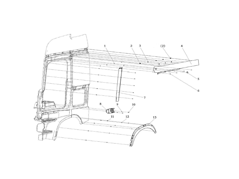 Shacman X6000 Cabin Exterior Components