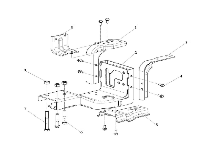 Shacman X6000 Chassis Step Bracket_rh
