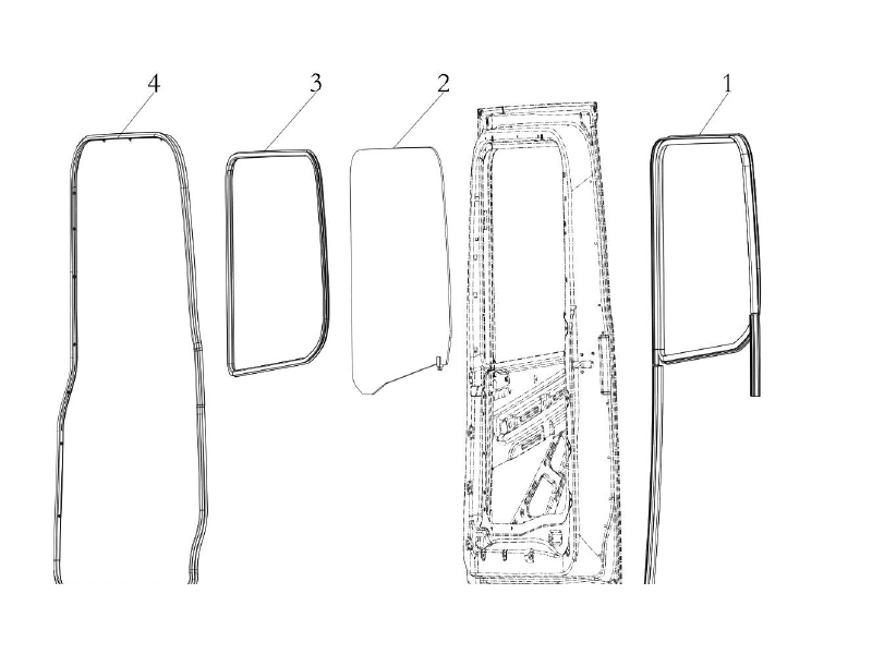 Shacman X6000 Right Door Window Sealing,Second Sealing,Window Glass.