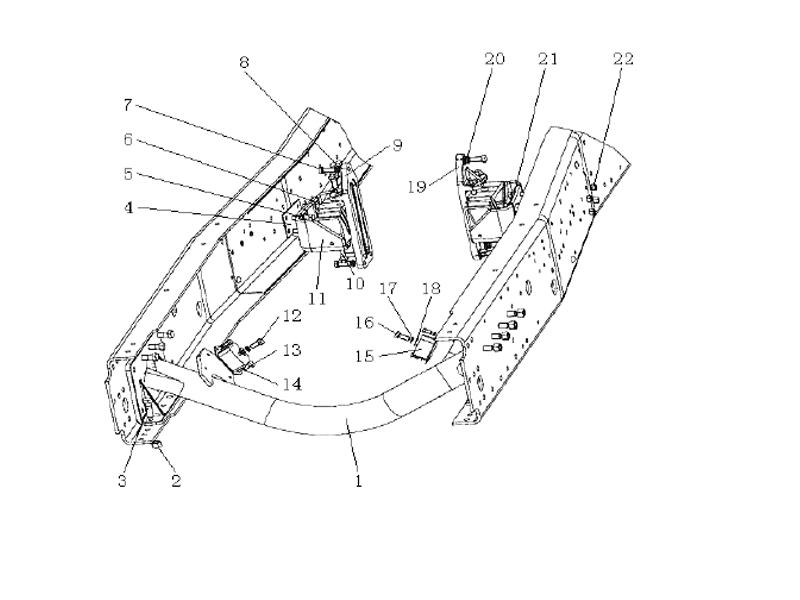 Sinotruk Howo A7 Engine Bracket Assembly (Howo7/8x4/8+7/8+4/90 Fender/Rear Pto /Motor 12mm/Gradient 1.2°