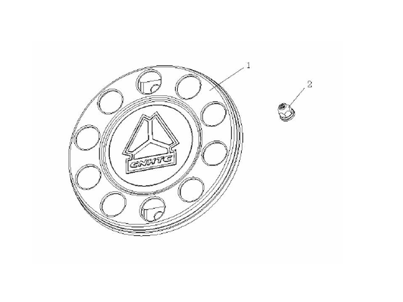 Sinotruk Howo A7 Front Wheel Cover &Wheel Bolt Assembly