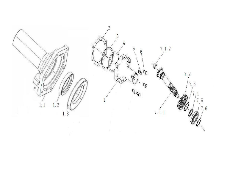 Sinotruk Howo A7 Input Shaft Assemby & End Cover Composite Member