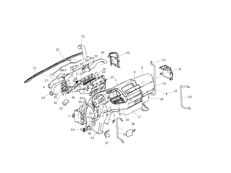 Sitrak C7 Dashboard Assembly (Narrow Body-Nano-Quadrant, Air Duct Improvement)