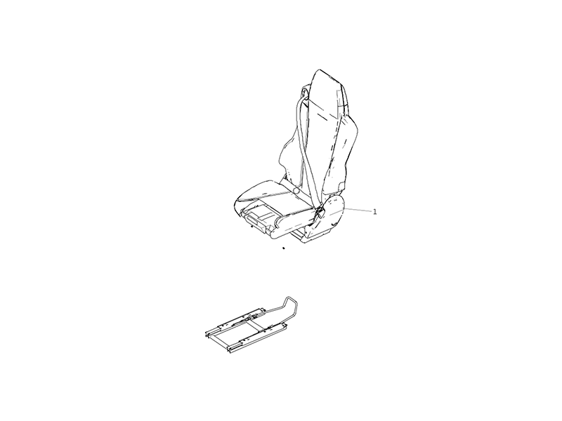 Sitrak C7 Dual Locking Lightweight Sliding Right Seat W/ Seat Belt