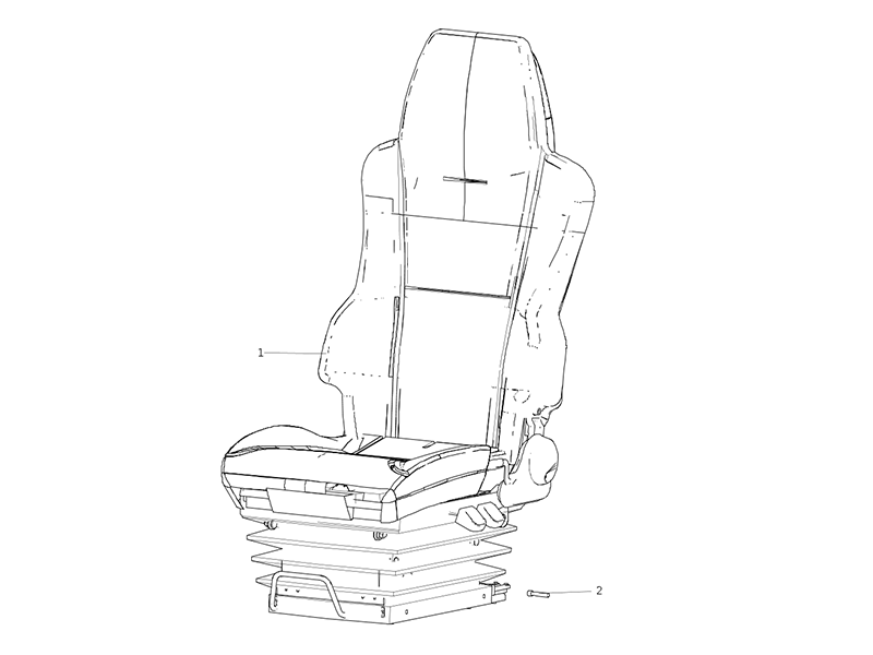 Sitrak C7 Mechanically Damped Right Seat Assembly (Gas Spring) (Double Armrest, Pvc + Microfiber)