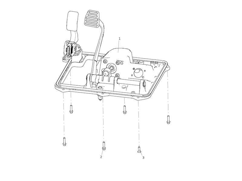 Sitrak Combined Pedal Control Mechanism (/Differential Pressure 0.3 Bar/0150 Bracket)