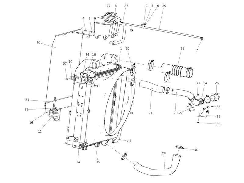 Sitrak Cooling System (C7h/Wp10h/Wp10.5h/Medium Wide Body/Wide Body Cab/868×720 Module/730 Opening Fan/National 5/National 6/Intercooling Steel Pipe Comes With)