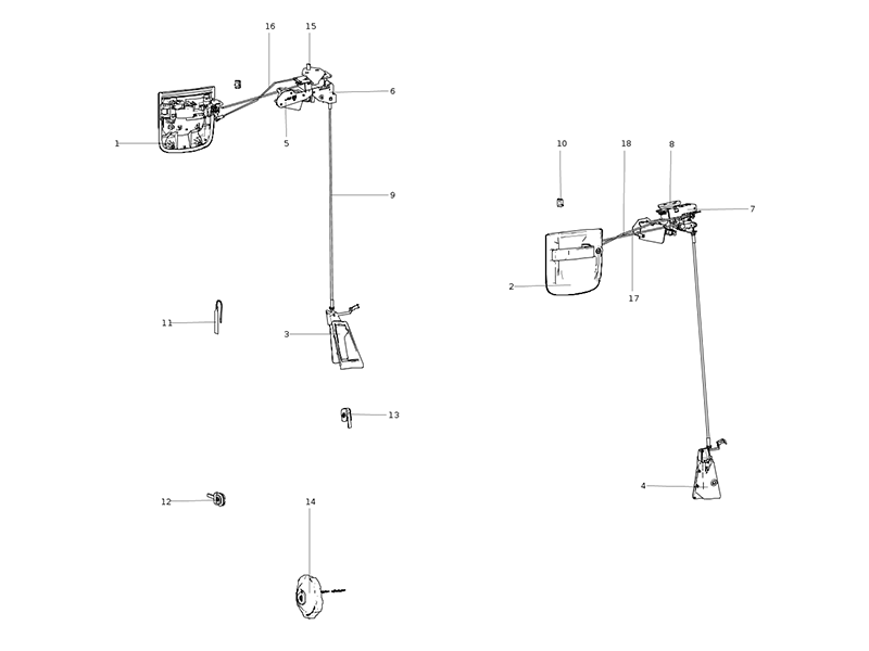 Sitrak Door Lock (Narrow Body) + Ignition Lock Cylinder + Fuel Tank Cover (Jiangsu Jinding)