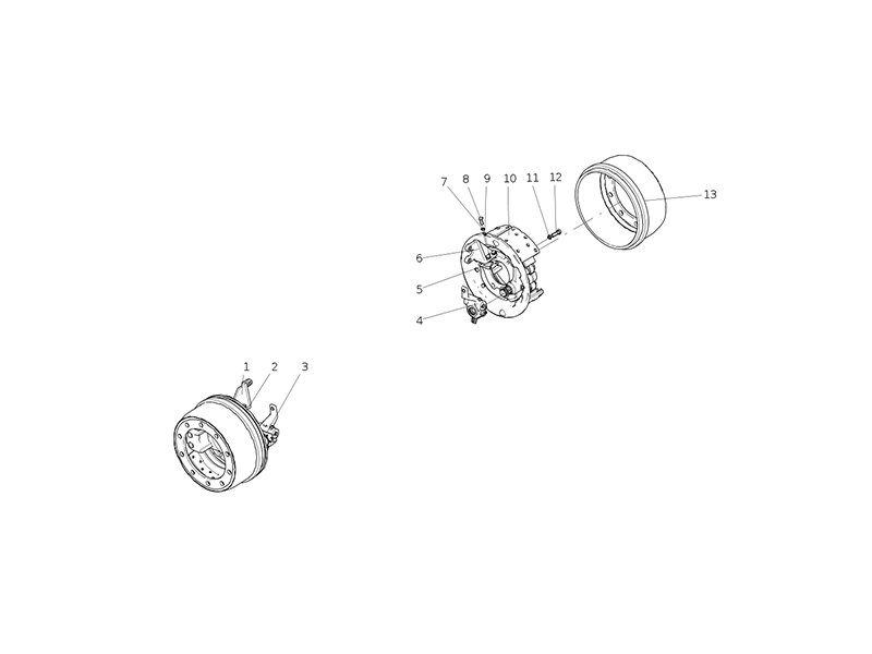 Sitrak Drum Brake Assembly (φ400×150, Self-Adjusting Arm, Electronic Wear Alarm Device)