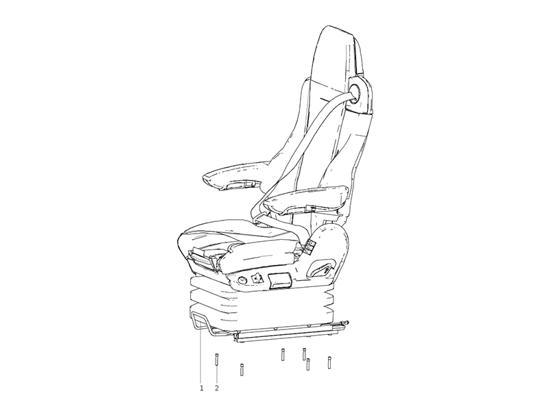 Sitrak Dual Locking Air Suspension Left Seat Assembly (With Alarm Function Seat Belt, Armrest)