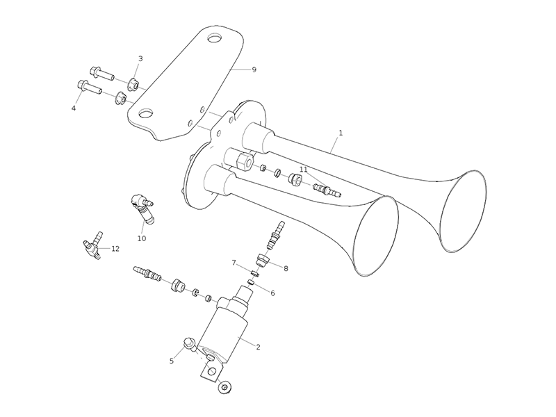 Sitrak Dual Tone Air Horn Air Manipulator (C7 Cab Lift W/O Module)