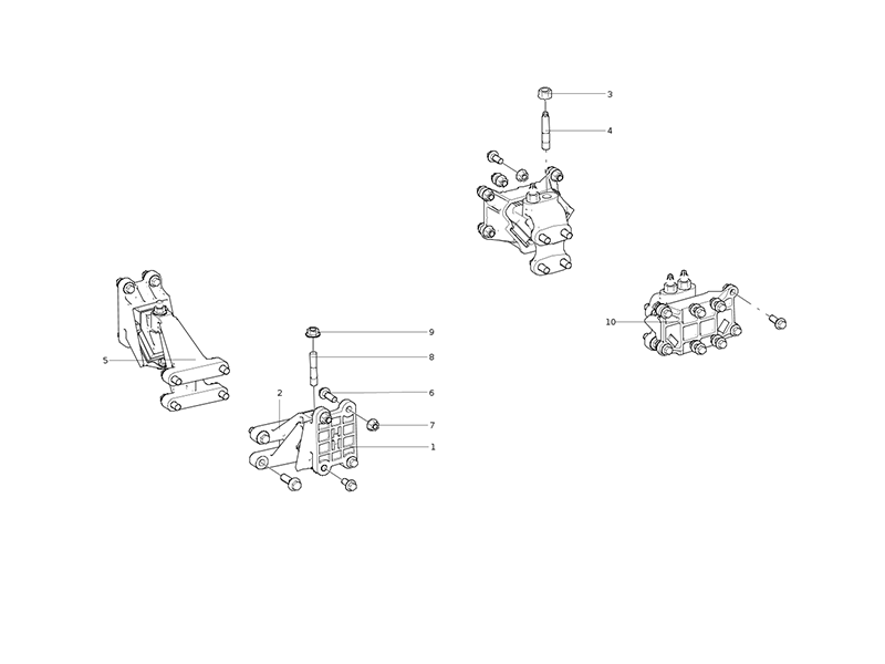 Sitrak Engine Mounts (Tx/Wp10h/Front 940 Rear 850/8+5/Engine 69-503-3°)