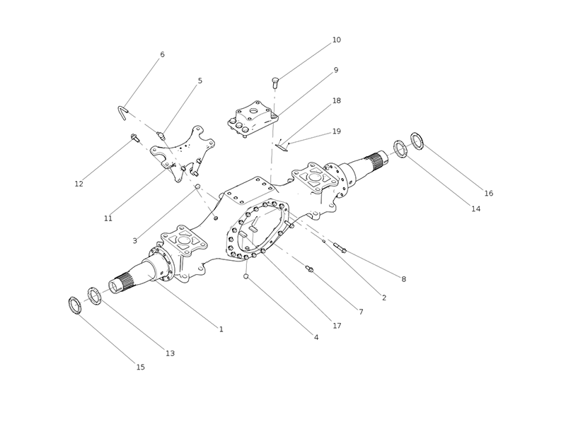 Sitrak MAT16ZG Rear Axle Housing (Wheelbase 1850, Leaf Spring Seat Center Distance 1010)