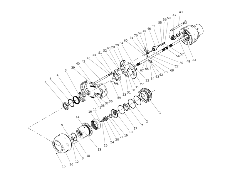 Sitrak MAT16ZG Rear Axle Hub And Brake(Wheelbase 1850,Abs,Wear Alarm)
