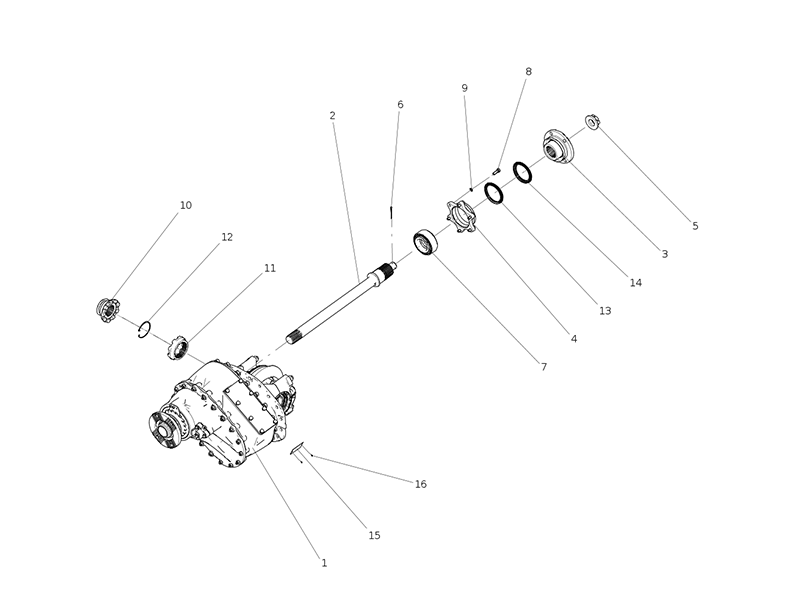 Sitrak Mat16 Center-Axle Drive Unit (I=1.381, Xsφ180, Output Xsφ165)