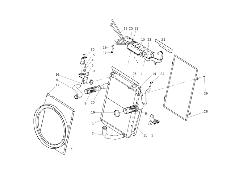 Sitrak T5g Cooling System (D08-6 Cylinder Engine, 270-280 Frame, 300 Hp Or More)