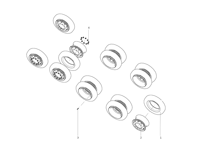Sitrak Wheels And Tires (12.00r20-18pr/Mixed Tread/All Wheel Position/Reinforced 8.5-20/10 Holes/φ335/Extended Hose/8x4)