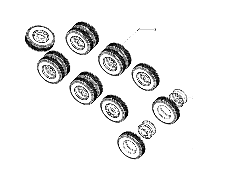 Sitrak Wheels And Tires (295 80r22.5-18pr Split Wheel Position Lightweight 22.5×9.00 10 Holes φ335 Plastic Extension Rod 8x4)