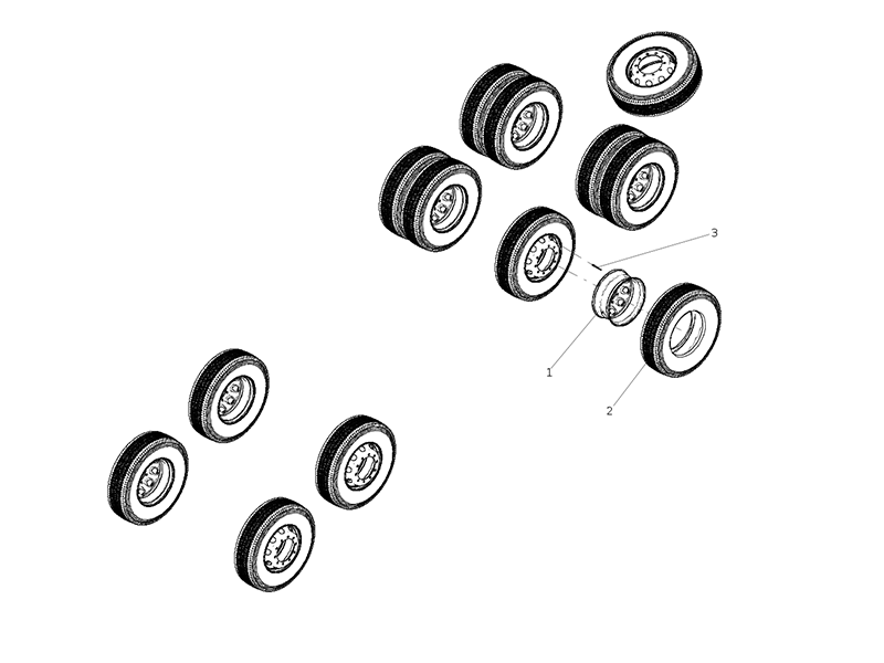 Sitrak Wheels And Tires (315/80r22.5-18pr/Longitudinal Tread/All Wheel Position/Lightweight 22.5×9.00/10 Holes/φ335/Plastic Extensions/8x4)
