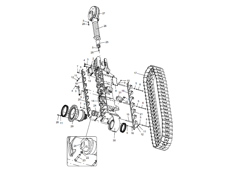 XCMG Left Longitudinal Beam Assembly