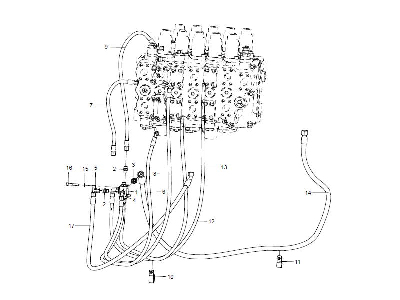 XCMG Oil Drainage Block Pipeline Assembly