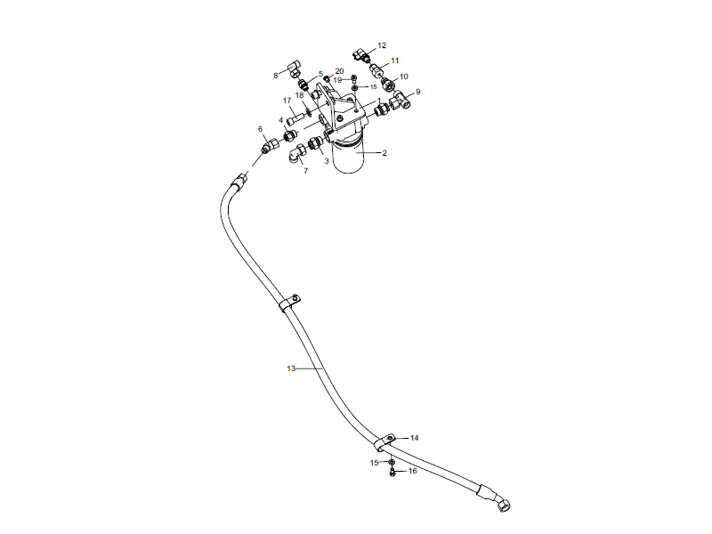 XCMG Pilot Filter Pipeline Assembly