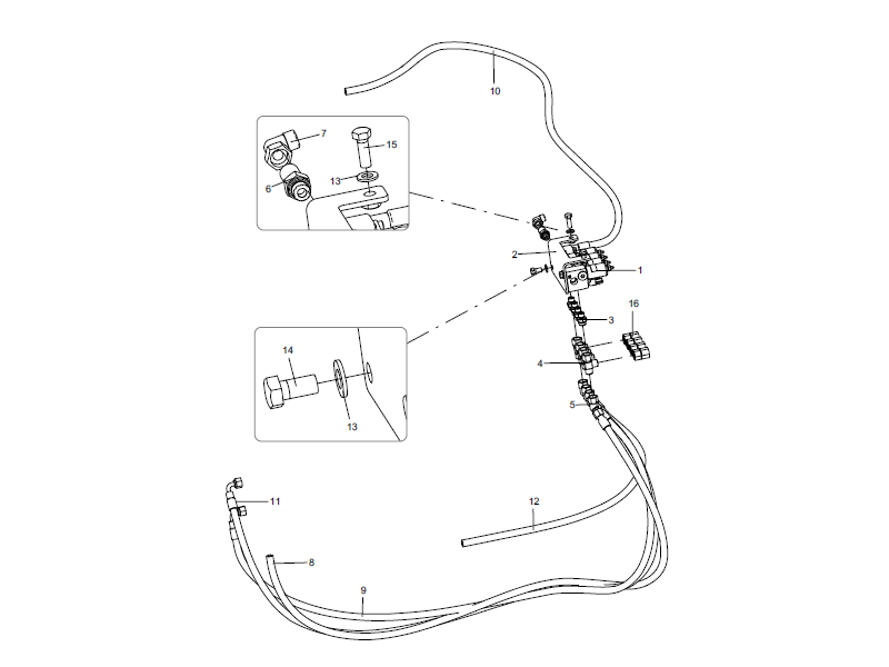 XCMG Pilot Proportional Valve Pipeline Assembly A