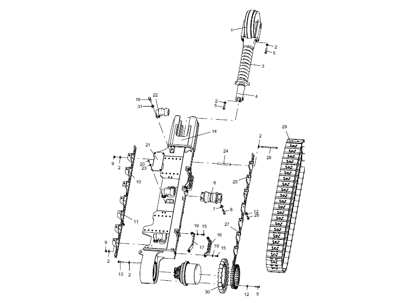 XCMG Right Longitudinal Beam Assembly